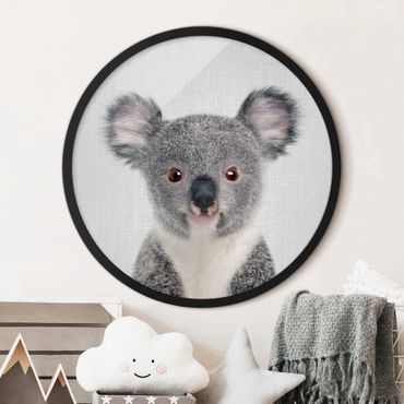 Quadro rotondo incorniciato - Piccolo koala Klara
