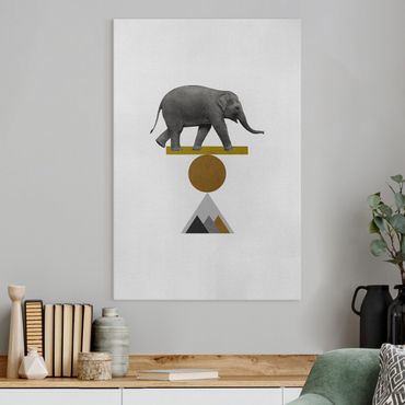 Quadro su tela - Elefante nell'arte dell'equilibrio
