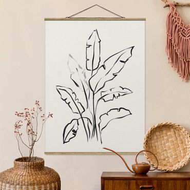 Foto su tessuto da parete con bastone - Disegno di foglie di banano - Verticale 3:4