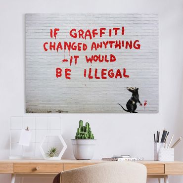 Stampa su tela - Banksy - If Graffiti Changed Anything