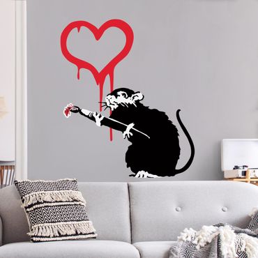 Adesivo murale - Love Rat - Brandalised ft. Graffiti by Banksy