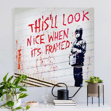 Stampa su tela - Banksy - Nice When Its Framed