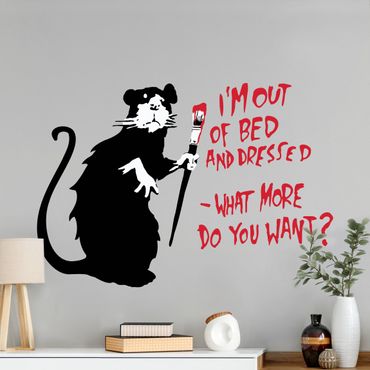 Adesivo murale - Out Of Bed Rat - Brandalised ft. Graffiti by Banksy