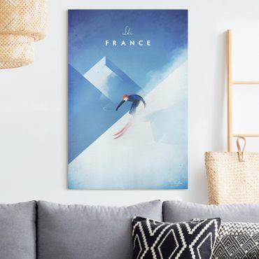Stampa su tela - Viaggi Poster - Sciare in Francia - Verticale 3:2