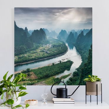 Stampa su tela - Veduta del fiume Li e della valle