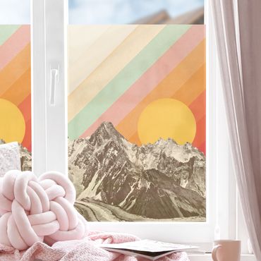 Decorazione per finestre - Montagne con cielo colorato