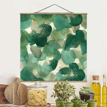 Foto su tessuto da parete con bastone - Tappeto di foglie - Quadrato 1:1