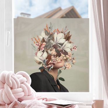 Decorazione per finestre - Ritratto di fiori - Magnolie beige