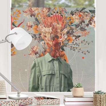 Decorazione per finestre - Ritratto di fiori - Fiori arancioni