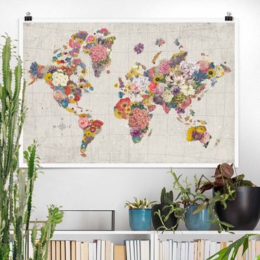 Poster riproduzione - Mappa del mondo botanico