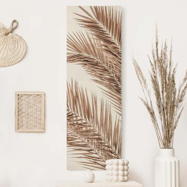 Quadro su tela naturale - Ramo di palma color bronzo - Formato verticale 1:3