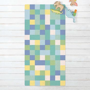 Tappetino di sughero - Mosaico colorato parcogiochi - Formato verticale 1:2