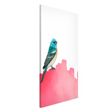 Lavagna magnetica - Uccellino su rosa