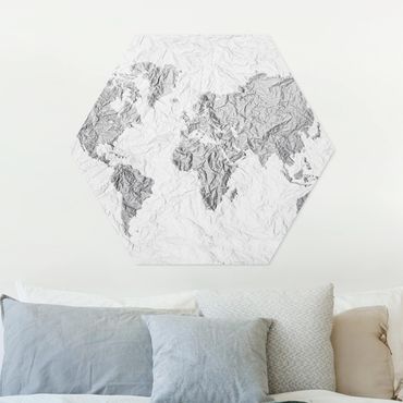 Esagono in forex - Paper World Map Bianco Grigio