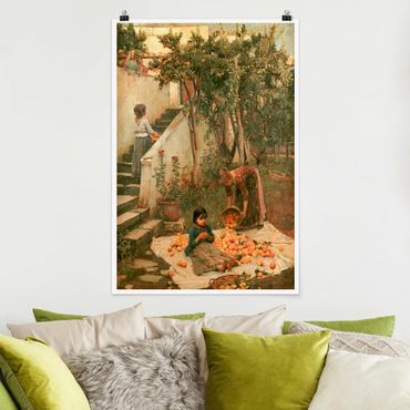 Poster - John William Waterhouse - Le Pickers Arancione - Verticale 3:2