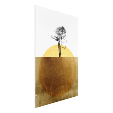 Stampa su Forex - Sole dorato con albero - Verticale 3:2