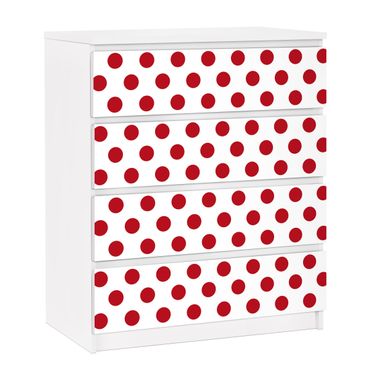 Carta adesiva per mobili IKEA - Malm Cassettiera 4xCassetti - No.DS92 Dot Design Girly White