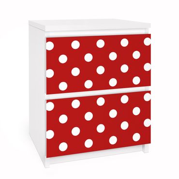 Carta adesiva per mobili IKEA - Malm Cassettiera 2xCassetti - No.DS92 Dot Design Girly Red