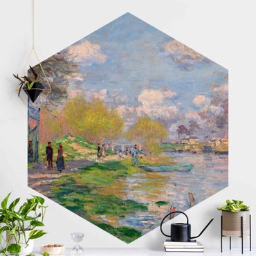 Carta da parati esagonale adesiva con disegni - Claude Monet - La Senna