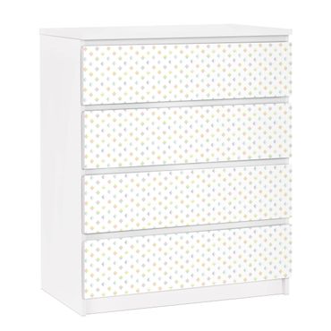Carta adesiva per mobili IKEA Malm Cassettiera 4xCassetti - Pastel Triangles