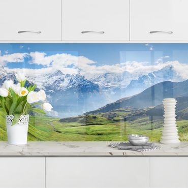 Rivestimento cucina - Panorama delle Alpi svizzere