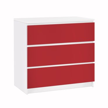 Carta adesiva per mobili IKEA - Malm Cassettiera 3xCassetti - Colorur carmine