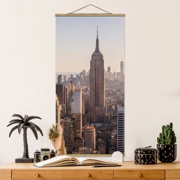 Quadro su tessuto con stecche per poster - Empire State Building - Verticale 2:1