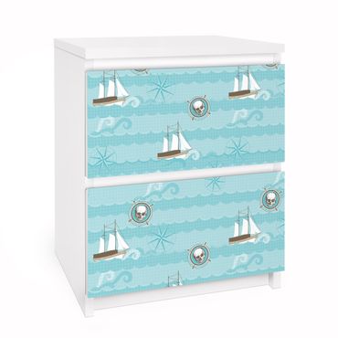 Carta adesiva per mobili IKEA - Malm Cassettiera 2xCassetti - Marine Ornament