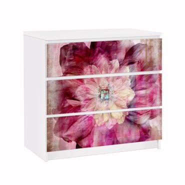 Carta adesiva per mobili IKEA - Malm Cassettiera 3xCassetti - Grunge Flower