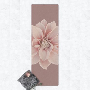 Tappetino di sughero - Dalia in lavanda bianca e rosa - Formato verticale 1:3