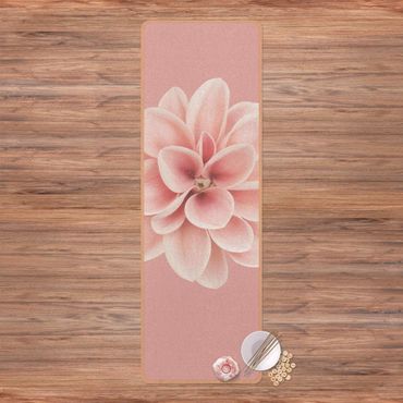 Tappetino yoga - Dalia centrata in fard rosa