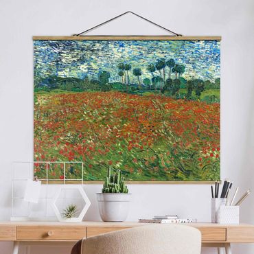 Foto su tessuto da parete con bastone - Vincent Van Gogh - Campo di papaveri - Orizzontale 3:4