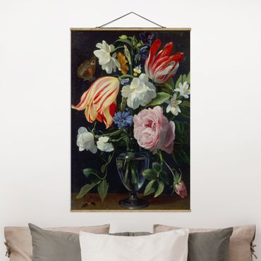 Foto su tessuto da parete con bastone - Daniel Seghers - Vaso con fiori - Verticale 3:2