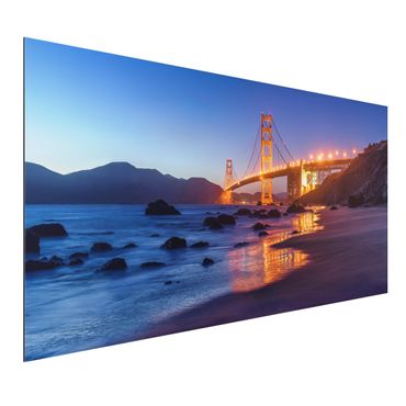 Stampa su alluminio - Golden Gate Bridge all'alba