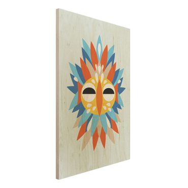 Stampa su legno - Collage Mask Ethnic - Parrot - Verticale 3:2