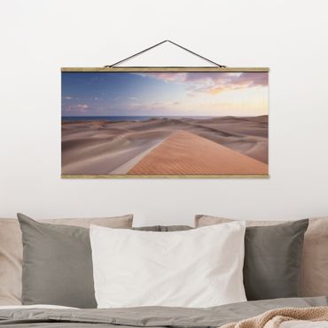 Foto su tessuto da parete con bastone - Vista delle dune - Orizzontale 1:2