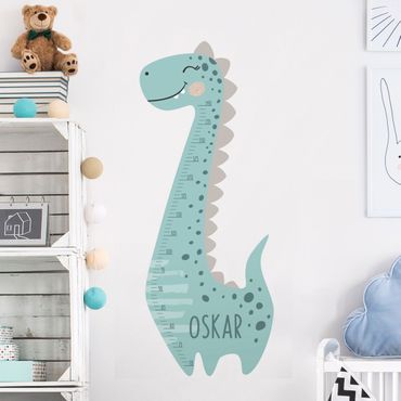 Adesivo murale - Dinosauro pastello per bambino con nome personalizzato