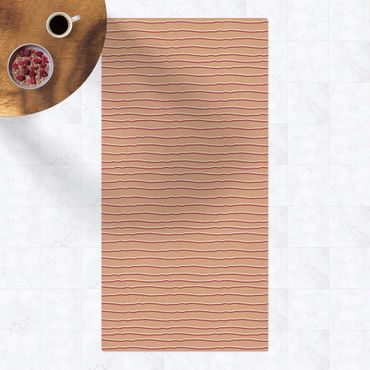Tappetino di sughero - Linea doppia in color melanzana e bianco - Formato verticale 1:2