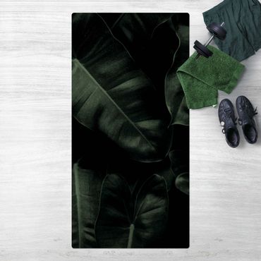 Tappetino di sughero - Foglie della giungla verde scuro - Formato verticale 1:2