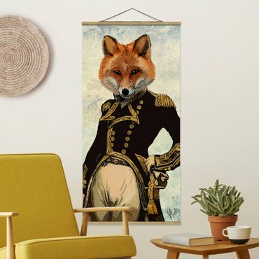 Quadro su tessuto con stecche per poster - Ritratto Animal - Fox Admiral - Verticale 2:1