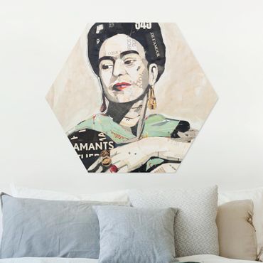 Esagono in Alluminio Dibond - Frida Kahlo - Collage No.4
