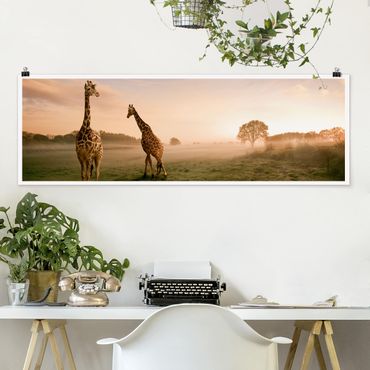 Poster - surreale Giraffe - Panorama formato orizzontale