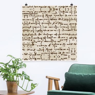 Poster - Da Vinci Manoscritto - Quadrato 1:1
