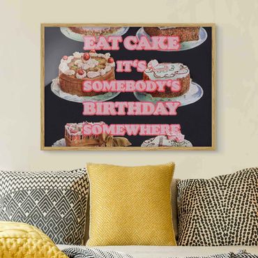 Poster con cornice - Eat Cake It's Birthday