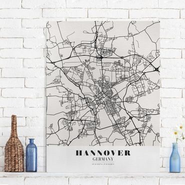 Stampa su tela - Hannover City Map - Classic - Verticale 3:4