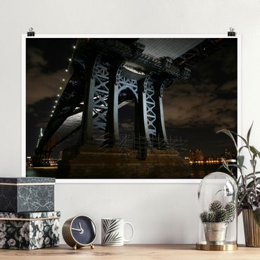 Poster - Manhattan Bridge At Night - Orizzontale 2:3