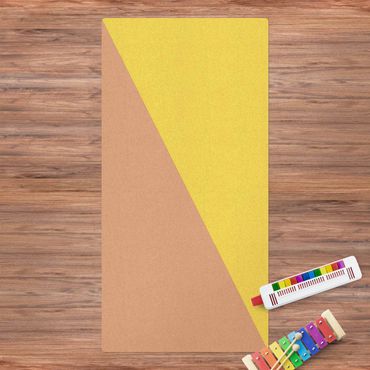 Tappetino di sughero - Semplice triangolo giallo - Formato verticale 1:2