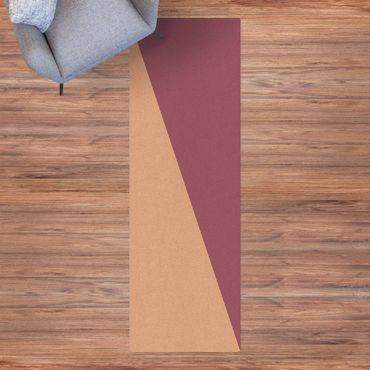 Tappetino di sughero - Semplice triangolo color malva - Formato verticale 1:2