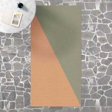 Tappetino di sughero - Semplice triangolo verde oliva - Formato verticale 1:2