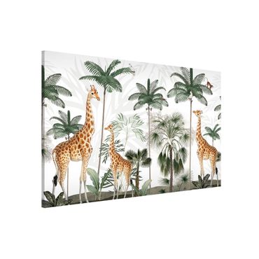 Lavagna magnetica - L'eleganza delle giraffe nella giungla